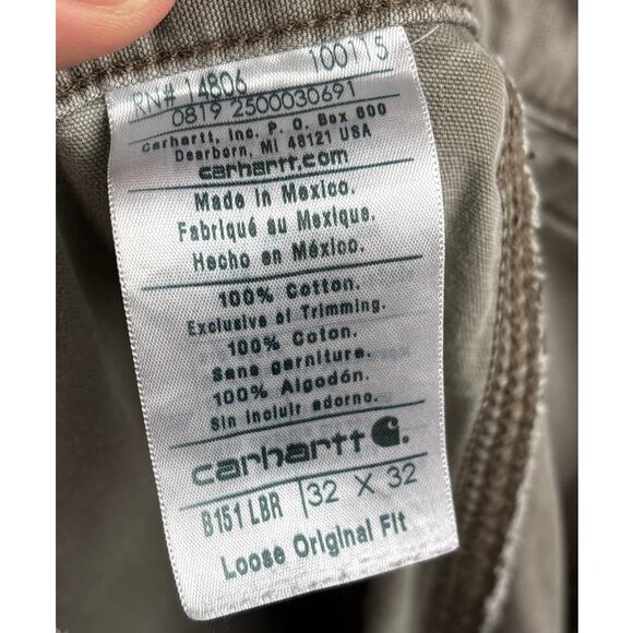 Carhartt Men’s 32x32 Gray Loose Original Fit Carpenter Straight Workwear Pants - Picture 5 of 5